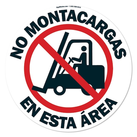 No Forklifts Spanish 16in Non-Slip Floor Marker, 12PK